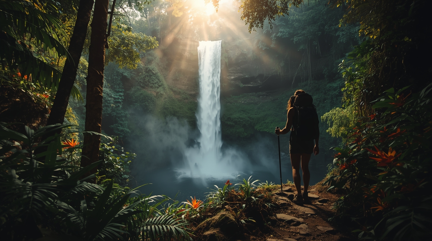 Lucid_Origin_Hidden_tropical_waterfall_surrounded_by_dense_lus_0
